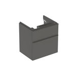 Mueble bajo Geberit serie Smyle Square para lavabo, con dos cajones: Cuerpo y frontal: lava/cubierto mate
